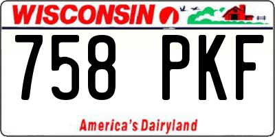 WI license plate 758PKF