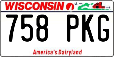 WI license plate 758PKG