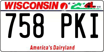 WI license plate 758PKI