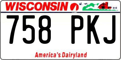 WI license plate 758PKJ