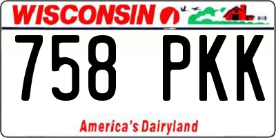 WI license plate 758PKK