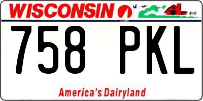 WI license plate 758PKL