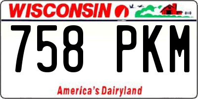 WI license plate 758PKM