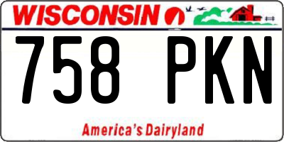 WI license plate 758PKN