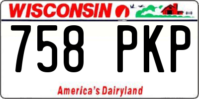 WI license plate 758PKP