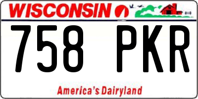 WI license plate 758PKR