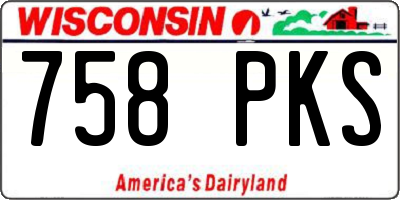 WI license plate 758PKS