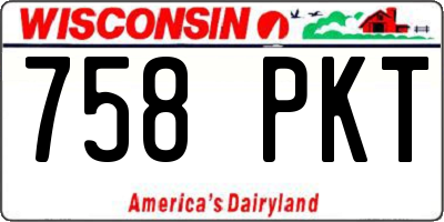 WI license plate 758PKT