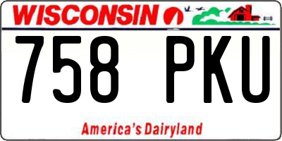 WI license plate 758PKU