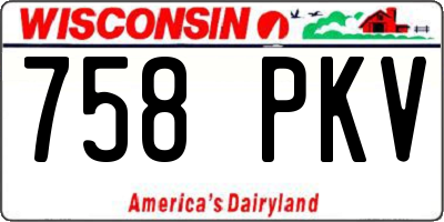 WI license plate 758PKV