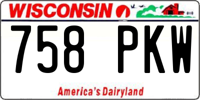 WI license plate 758PKW