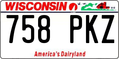 WI license plate 758PKZ