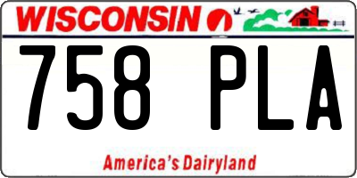 WI license plate 758PLA