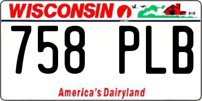 WI license plate 758PLB