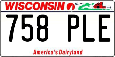 WI license plate 758PLE