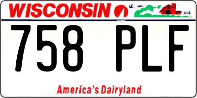 WI license plate 758PLF