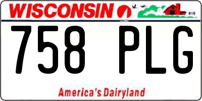 WI license plate 758PLG