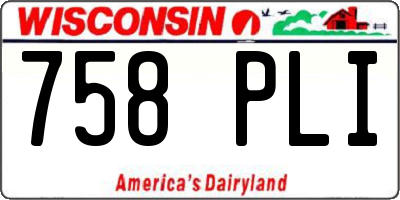 WI license plate 758PLI