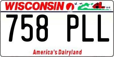 WI license plate 758PLL