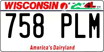 WI license plate 758PLM