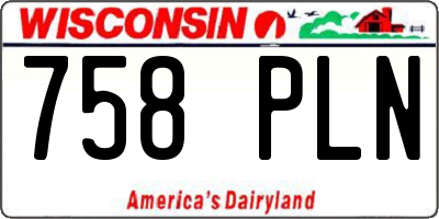 WI license plate 758PLN