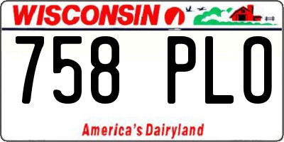 WI license plate 758PLO