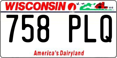 WI license plate 758PLQ
