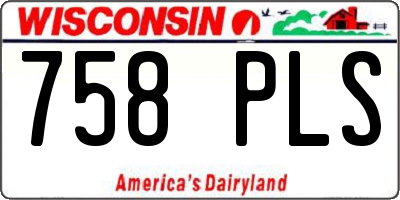 WI license plate 758PLS