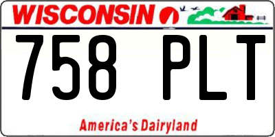 WI license plate 758PLT