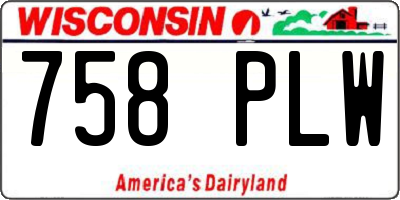 WI license plate 758PLW