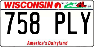 WI license plate 758PLY
