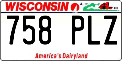 WI license plate 758PLZ