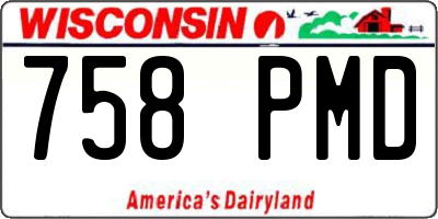 WI license plate 758PMD