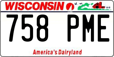 WI license plate 758PME