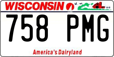 WI license plate 758PMG