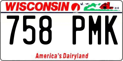 WI license plate 758PMK