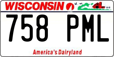 WI license plate 758PML