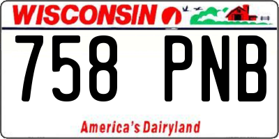 WI license plate 758PNB