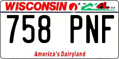 WI license plate 758PNF