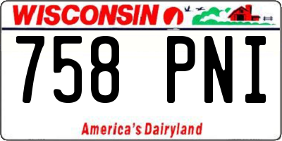 WI license plate 758PNI