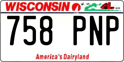 WI license plate 758PNP