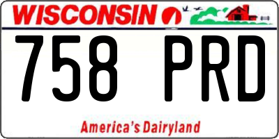 WI license plate 758PRD