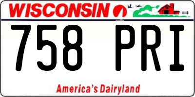 WI license plate 758PRI