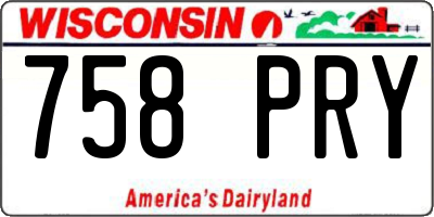 WI license plate 758PRY