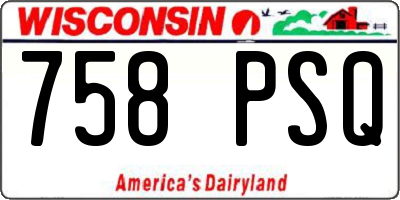 WI license plate 758PSQ