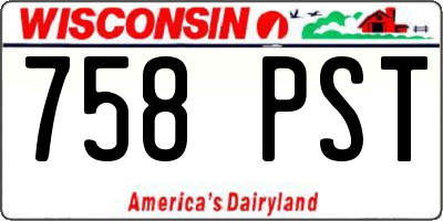WI license plate 758PST