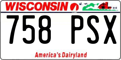 WI license plate 758PSX
