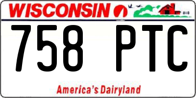 WI license plate 758PTC