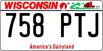 WI license plate 758PTJ