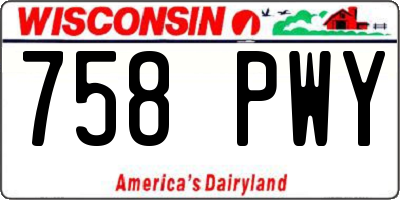 WI license plate 758PWY